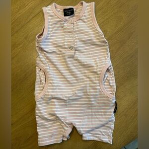 Striped Pink and White Baby Romper